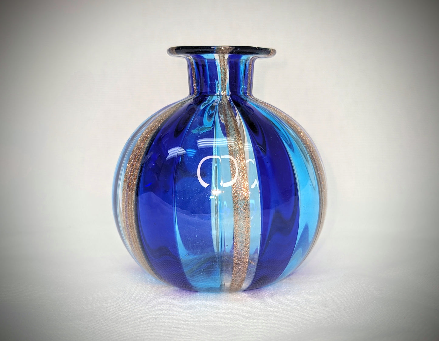 Venetian Murano Perfume Bottle Blue Gold