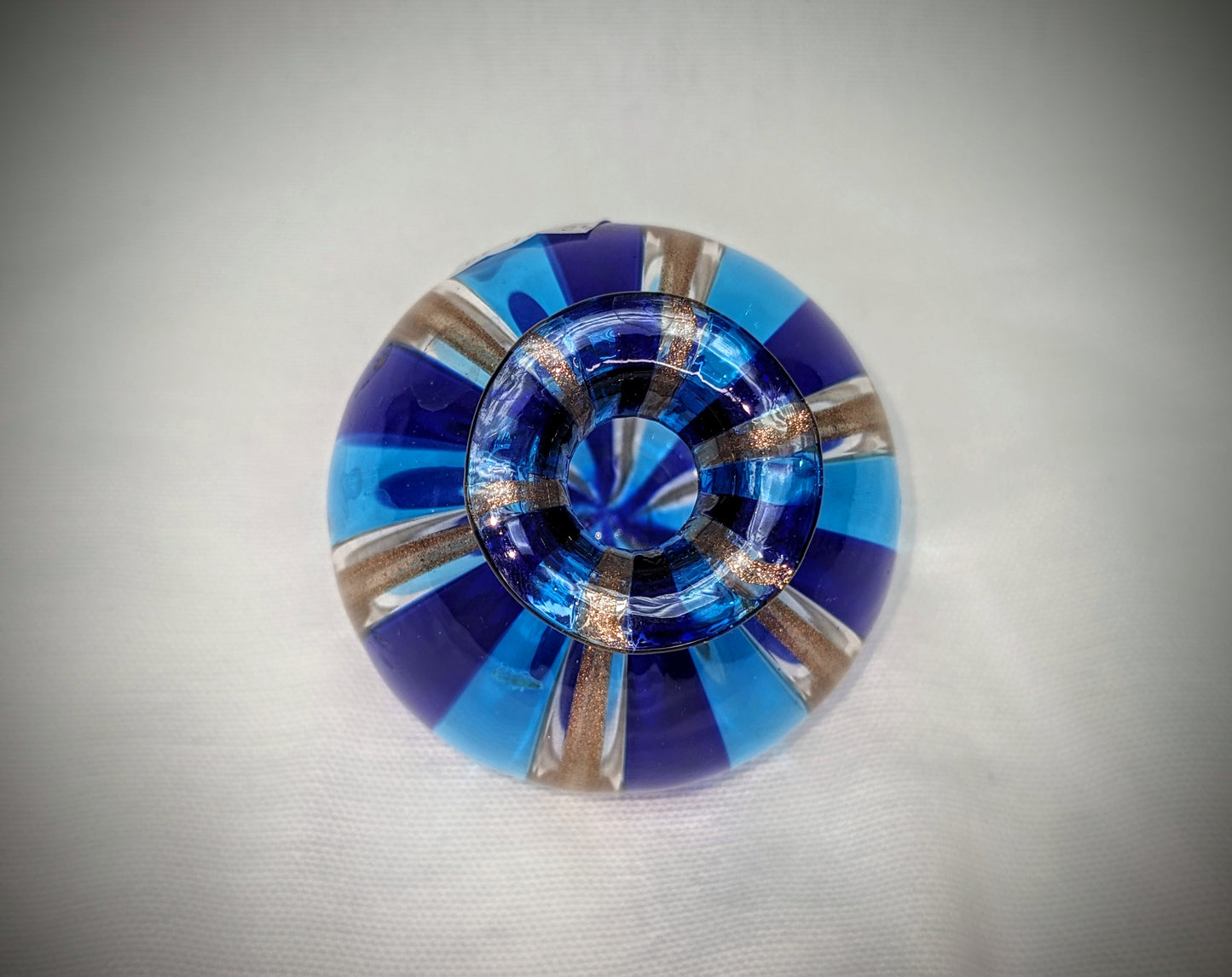 Venetian Murano Perfume Bottle Blue Gold